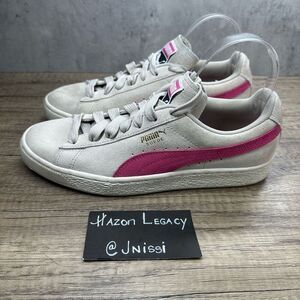 Puma~Women's~Suede Gray/Pink Classic Comfort Shoes Sneakers~Size 9